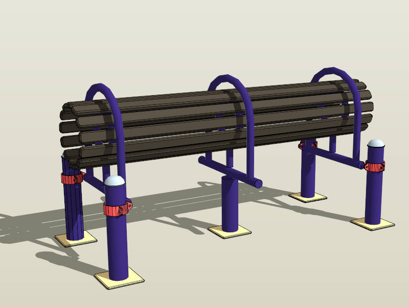 Outdoor Waist and Back Stretch sketchup model preview - SketchupBox