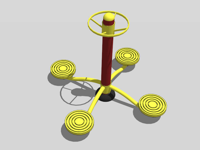 Outdoor Gym Waist Twister sketchup model preview - SketchupBox