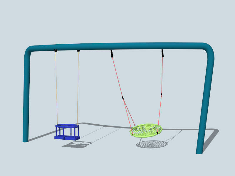 Outdoor Toddler Swing Set sketchup model preview - SketchupBox