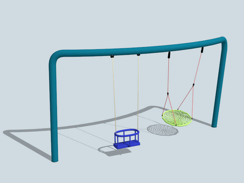 Outdoor Toddler Swing Set sketchup model preview - SketchupBox