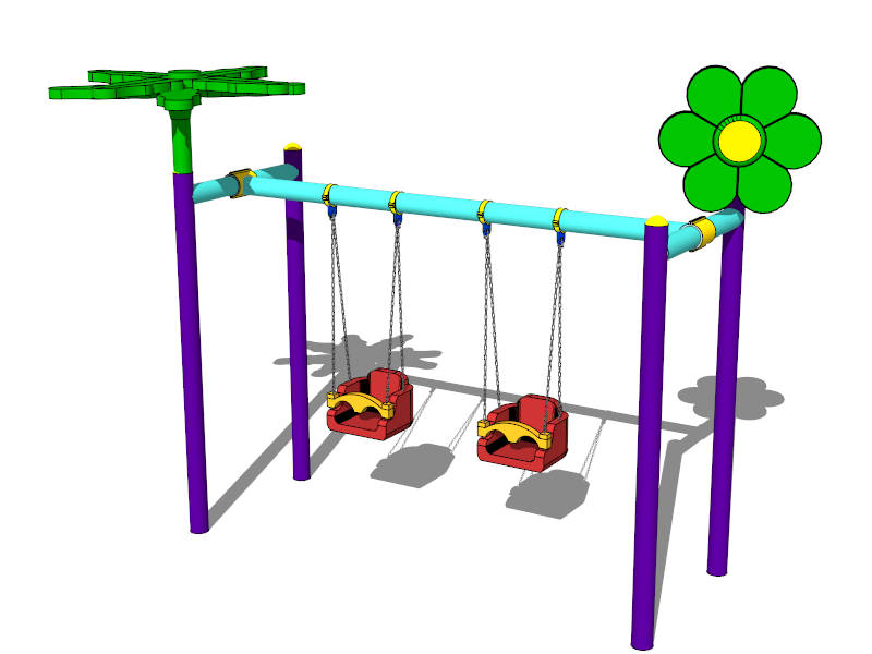 Outdoor Baby Swing Set sketchup model preview - SketchupBox