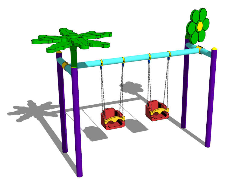 Outdoor Baby Swing Set sketchup model preview - SketchupBox