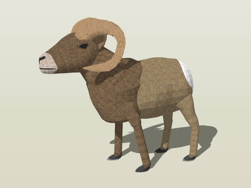Horned Sheep sketchup model preview - SketchupBox