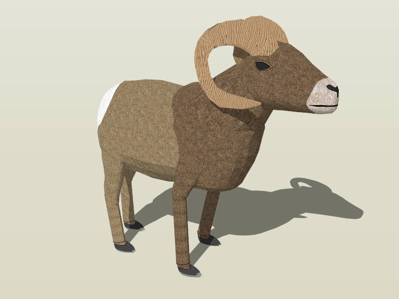 Horned Sheep sketchup model preview - SketchupBox