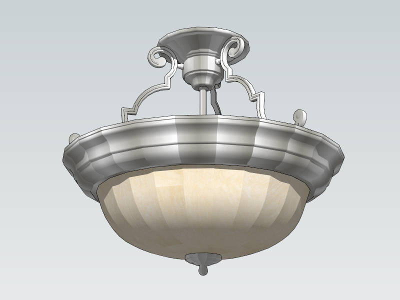 Vintage Semi Flush Ceiling Light sketchup model preview - SketchupBox