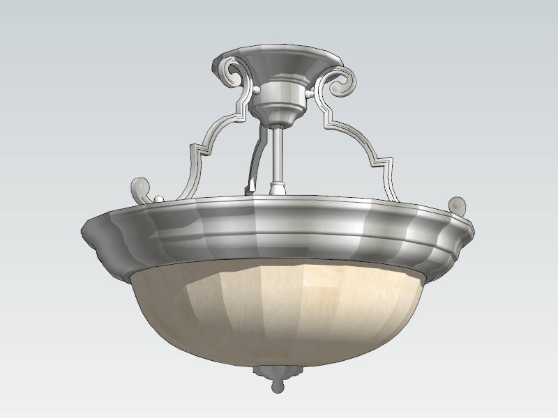 Vintage Semi Flush Ceiling Light sketchup model preview - SketchupBox