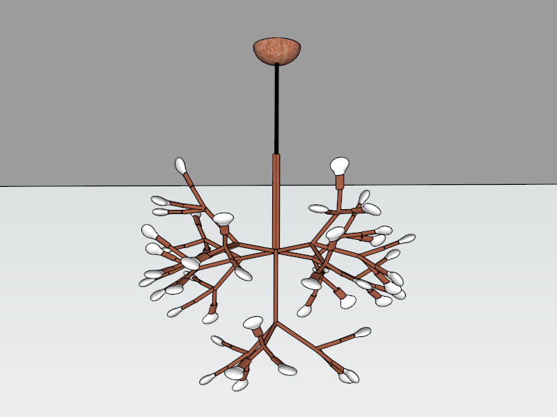 Vintage Globe Branch Chandelier sketchup model preview - SketchupBox