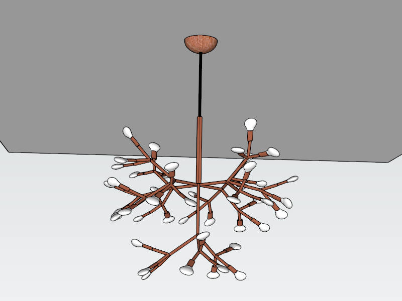 Vintage Globe Branch Chandelier sketchup model preview - SketchupBox