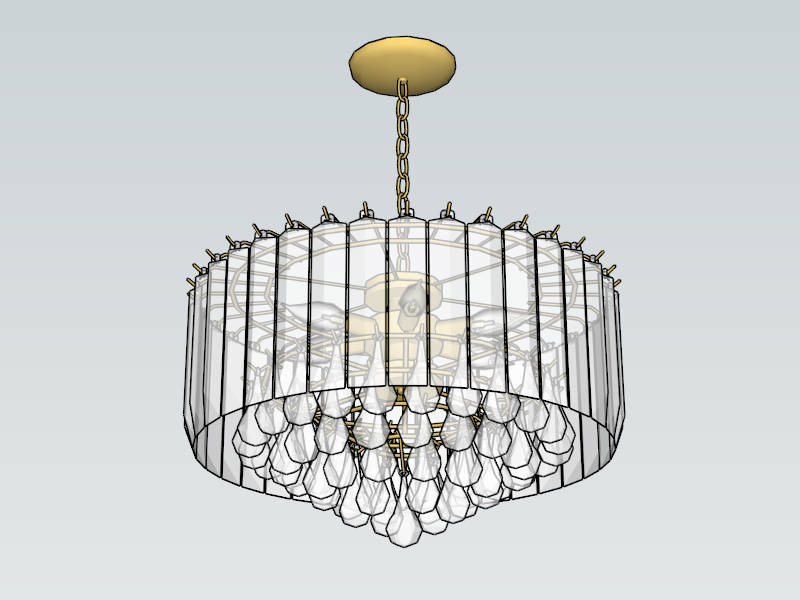 Raindrop Crystal Chandelier sketchup model preview - SketchupBox