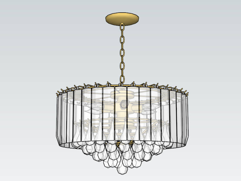 Raindrop Crystal Chandelier sketchup model preview - SketchupBox