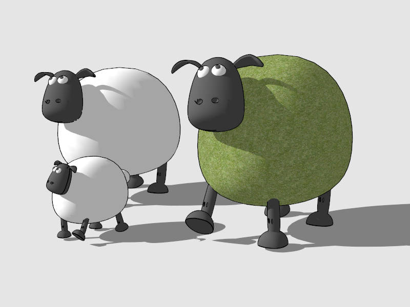 Shaun the Sheep sketchup model preview - SketchupBox