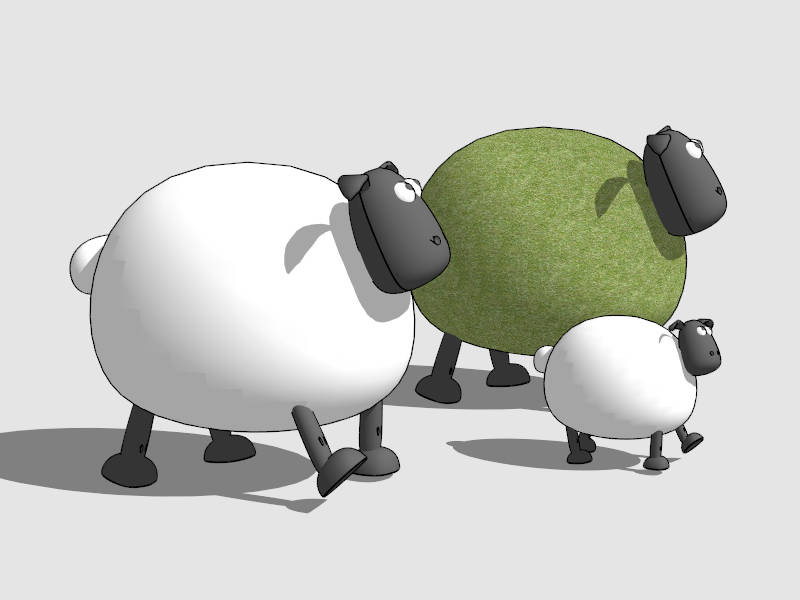 Shaun the Sheep sketchup model preview - SketchupBox