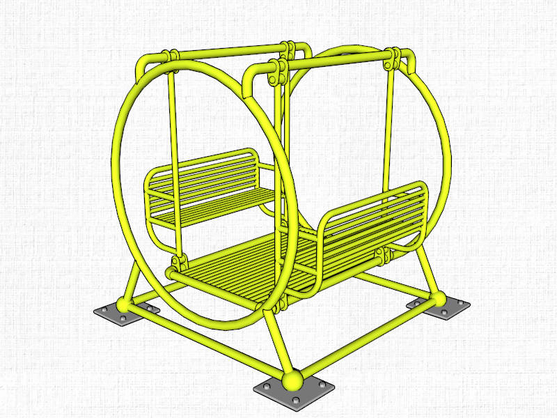 Outdoor Metal Swing Chair sketchup model preview - SketchupBox