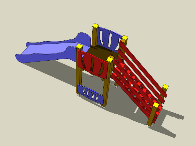 Red & Blue Playground Slide sketchup model preview - SketchupBox