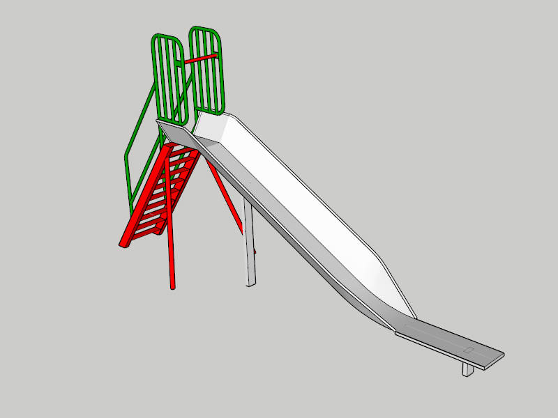 Long Metal Playground Slide sketchup model preview - SketchupBox