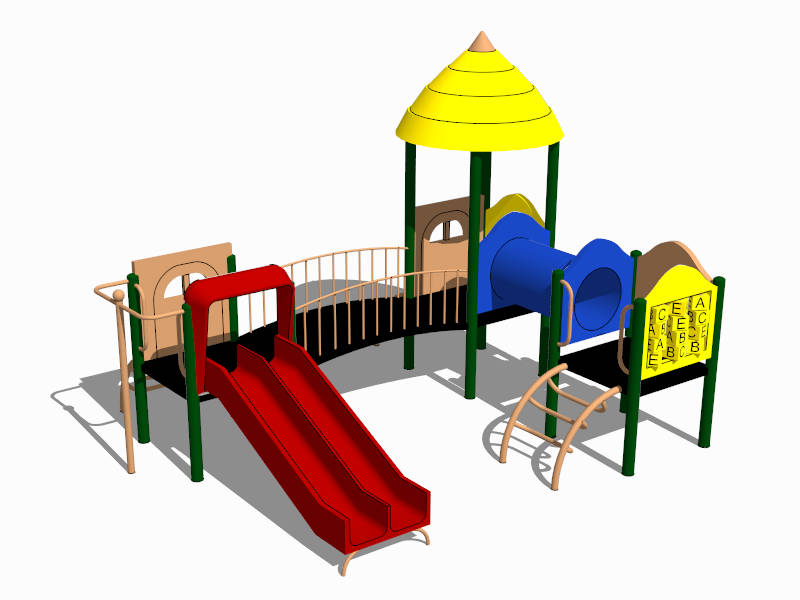 Toddler Outdoor Playset sketchup model preview - SketchupBox