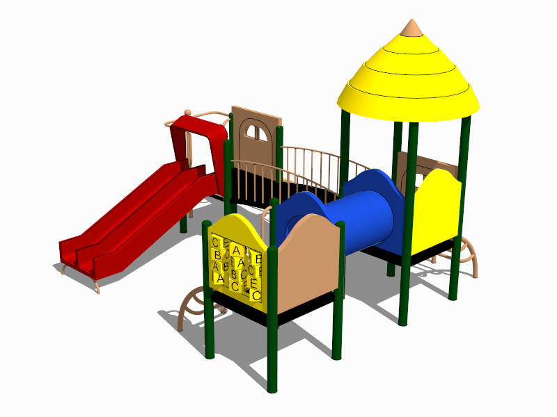 Toddler Outdoor Playset sketchup model preview - SketchupBox