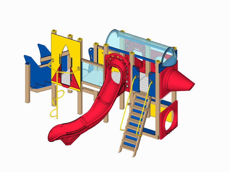 Outdoor Aircraft Playset sketchup model preview - SketchupBox