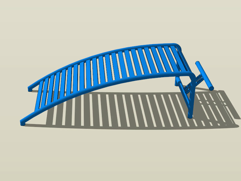 Outdoor Gym Sit Up Bench sketchup model preview - SketchupBox