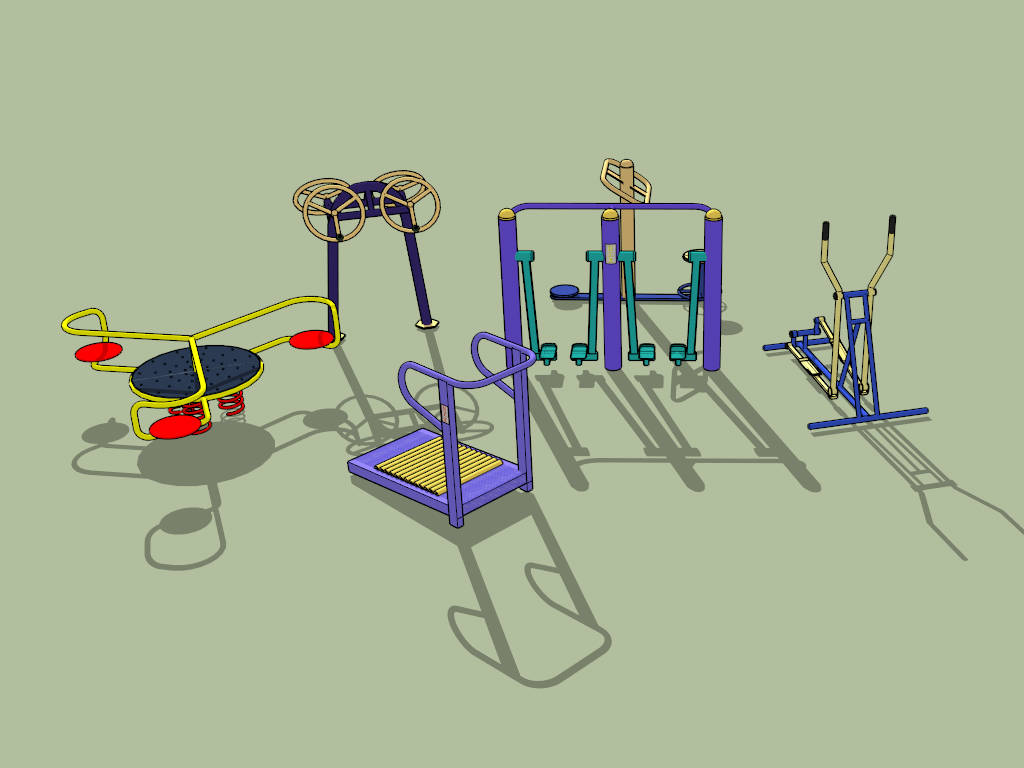 Outdoor Gym Set sketchup model preview - SketchupBox