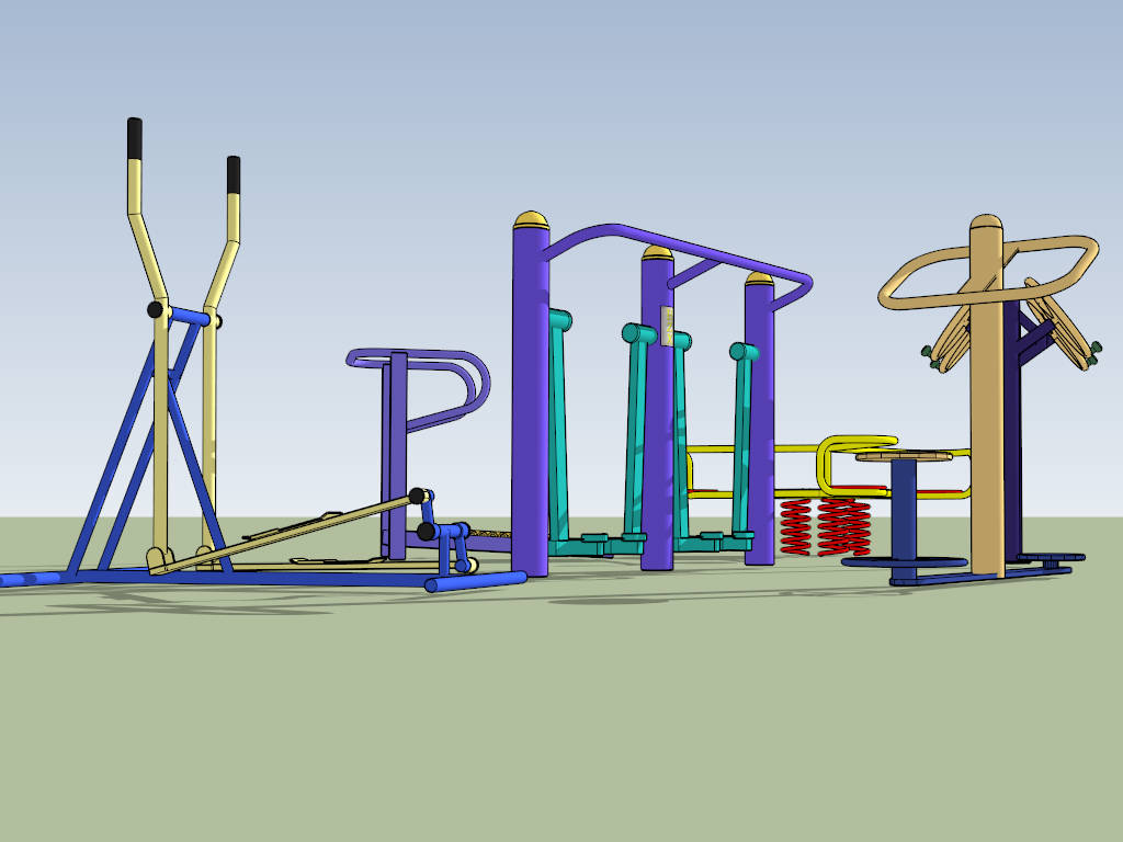 Outdoor Gym Set sketchup model preview - SketchupBox