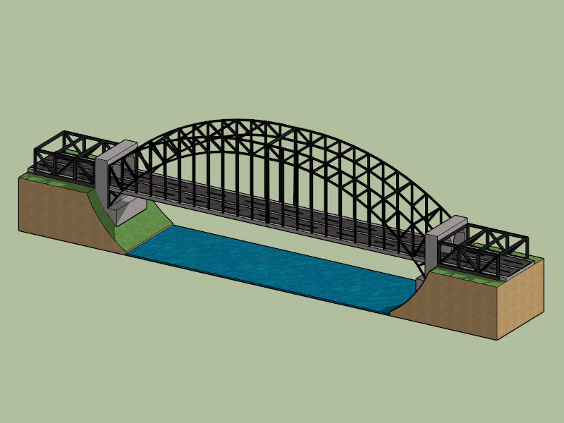 Tied Arch Bridge sketchup model preview - SketchupBox