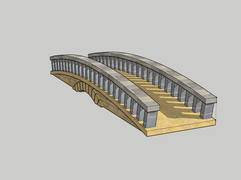 Stone Garden Bridge sketchup model preview - SketchupBox
