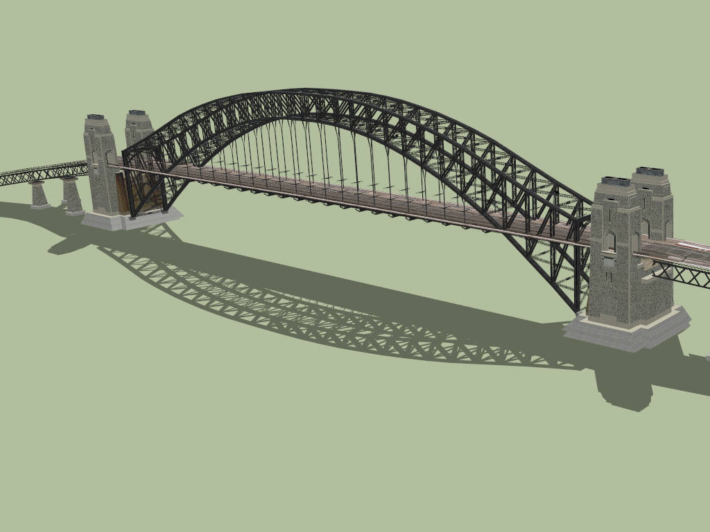Steel Truss Bridge sketchup model preview - SketchupBox