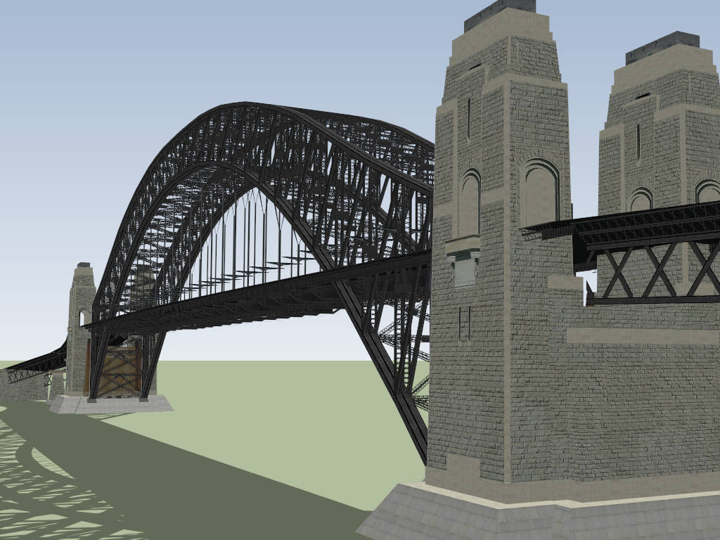 Steel Truss Bridge sketchup model preview - SketchupBox