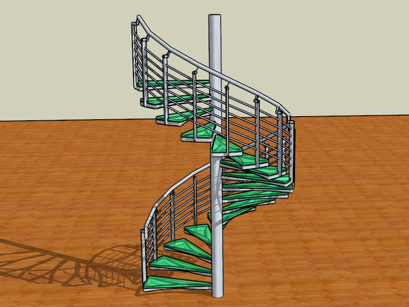 Metal Spiral Stair sketchup model preview - SketchupBox