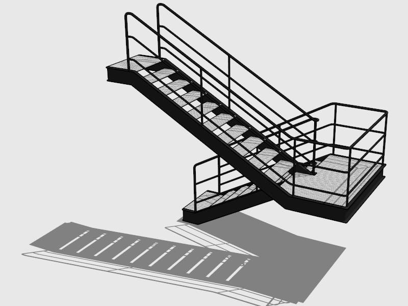 Metal Stairway sketchup model preview - SketchupBox