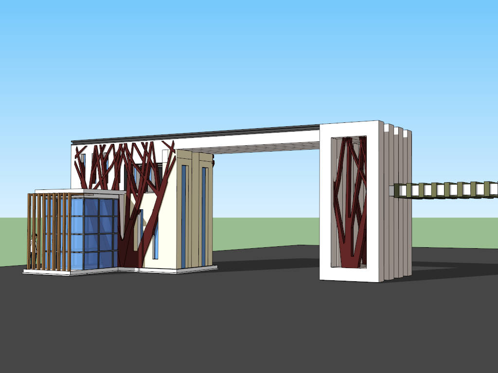 Entrance Gate of Park sketchup model preview - SketchupBox