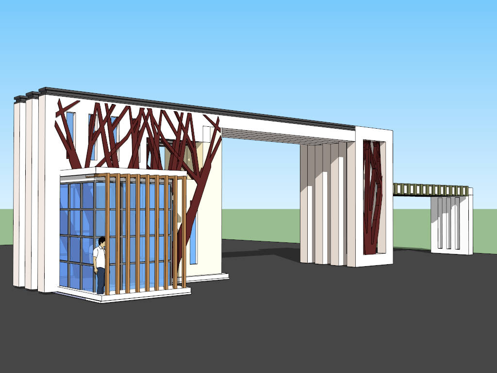 Entrance Gate of Park sketchup model preview - SketchupBox