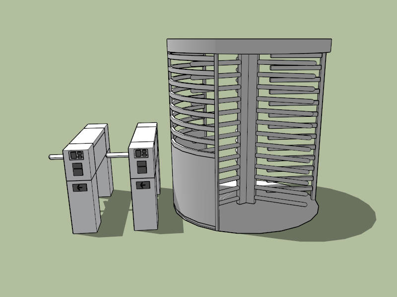 AFC Turnstile Gate sketchup model preview - SketchupBox