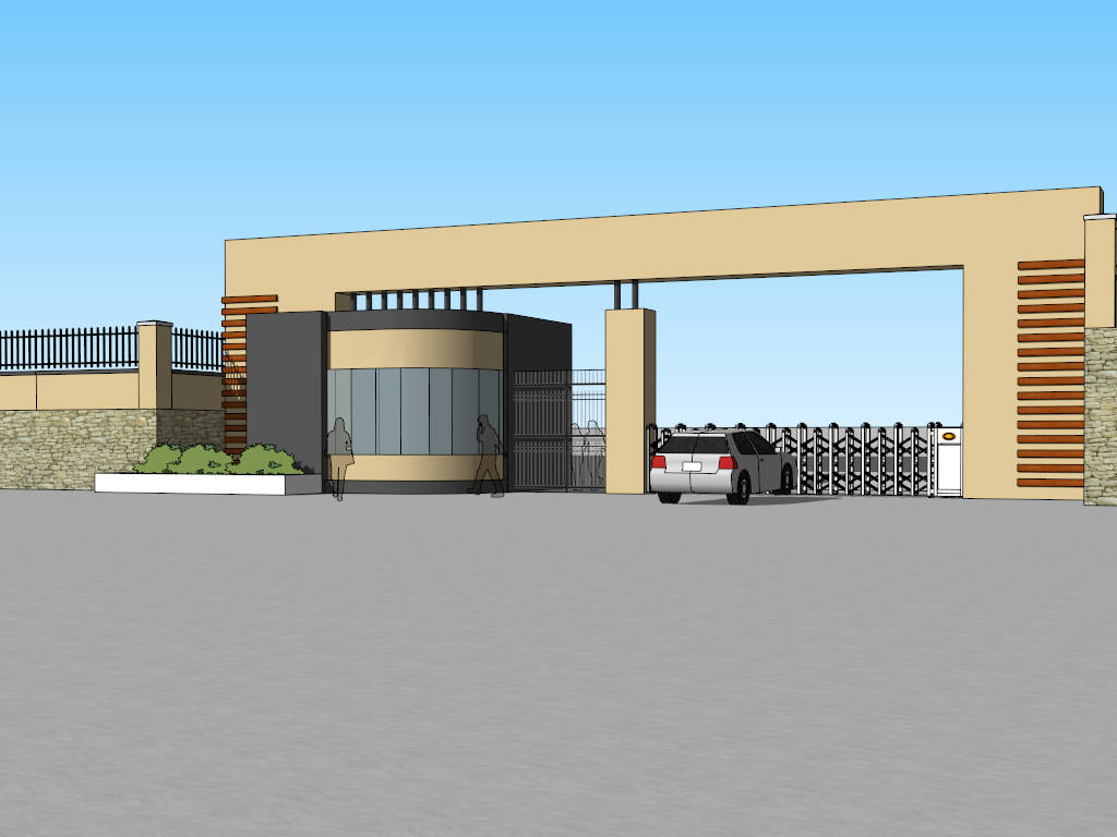 Factory Entrance Gate Design sketchup model preview - SketchupBox