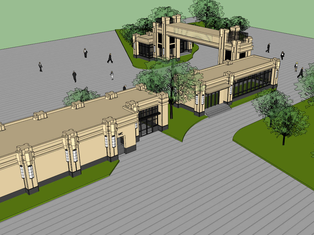 Industrial Park Entrance Gate sketchup model preview - SketchupBox