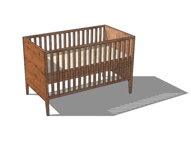 Rustic Infant Bed sketchup model preview - SketchupBox