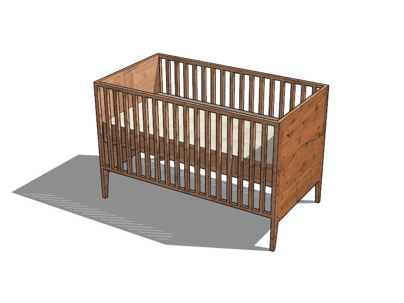 Rustic Infant Bed sketchup model preview - SketchupBox