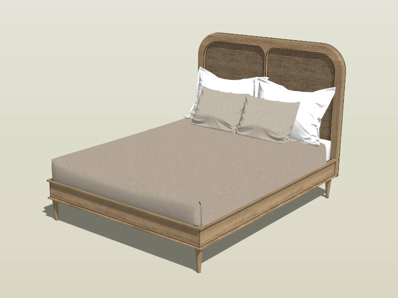 Modern Wood Platform Bed sketchup model preview - SketchupBox