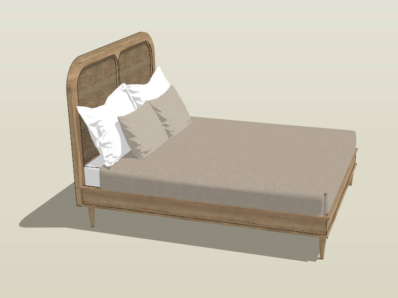 Modern Wood Platform Bed sketchup model preview - SketchupBox