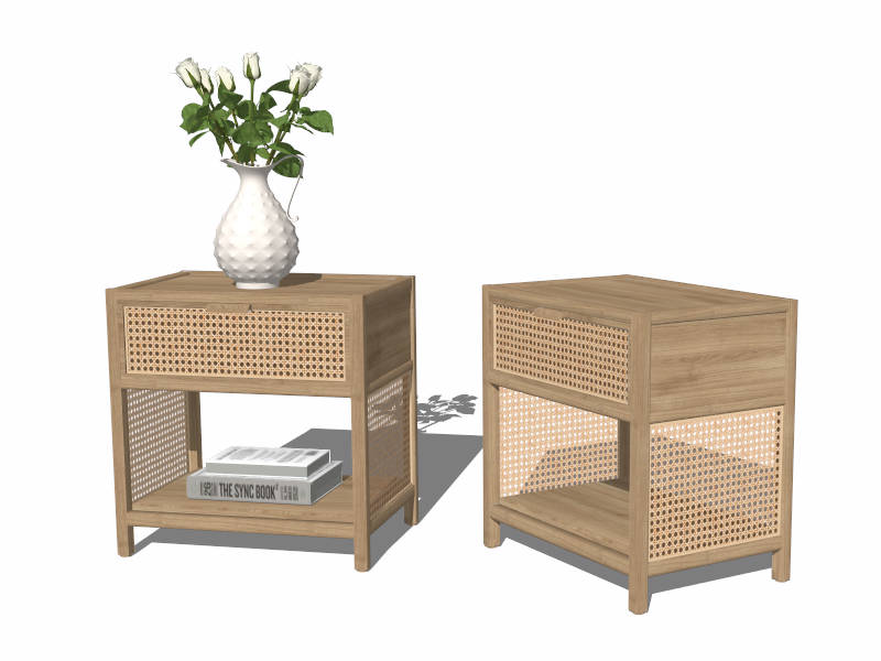 Light Wood Night Stand sketchup model preview - SketchupBox