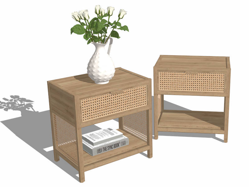 Light Wood Night Stand sketchup model preview - SketchupBox