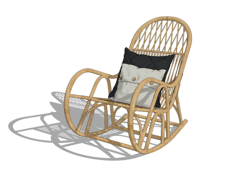 Rattan Rocking Chair sketchup model preview - SketchupBox