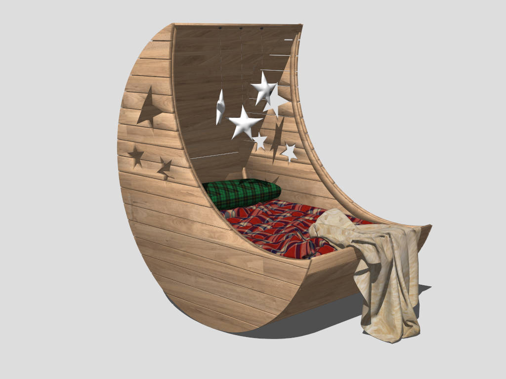 Moon Baby Bed sketchup model preview - SketchupBox