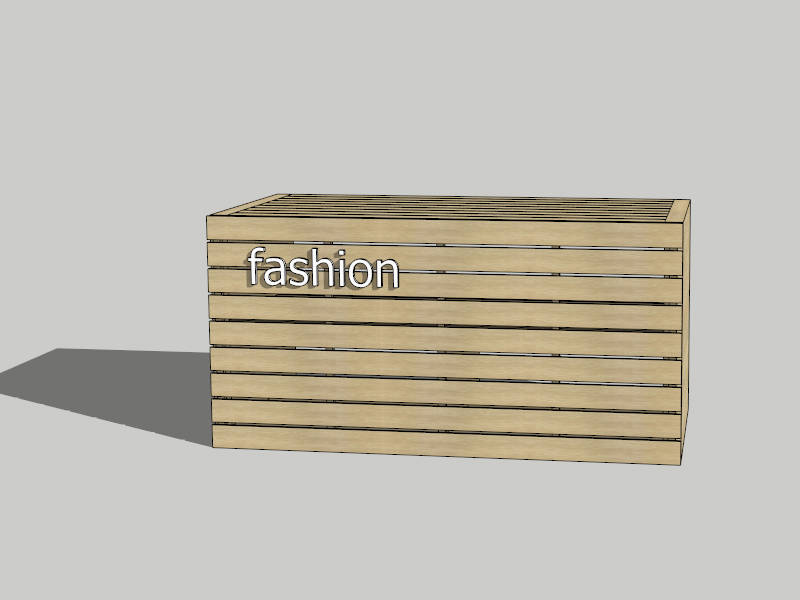 Small Wood Reception Desk sketchup model preview - SketchupBox