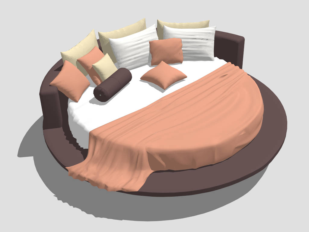 Luxury Round Bed sketchup model preview - SketchupBox