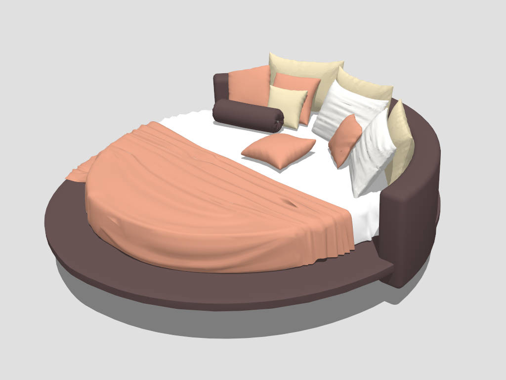 Luxury Round Bed sketchup model preview - SketchupBox