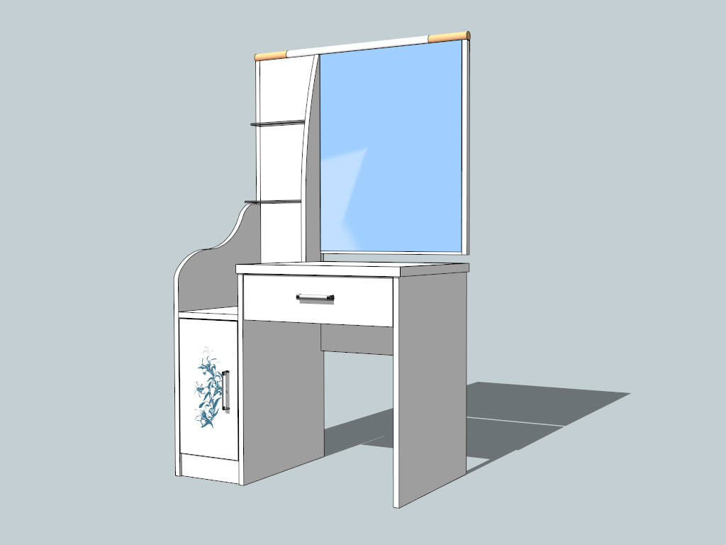 White Vanity Dressing Table sketchup model preview - SketchupBox