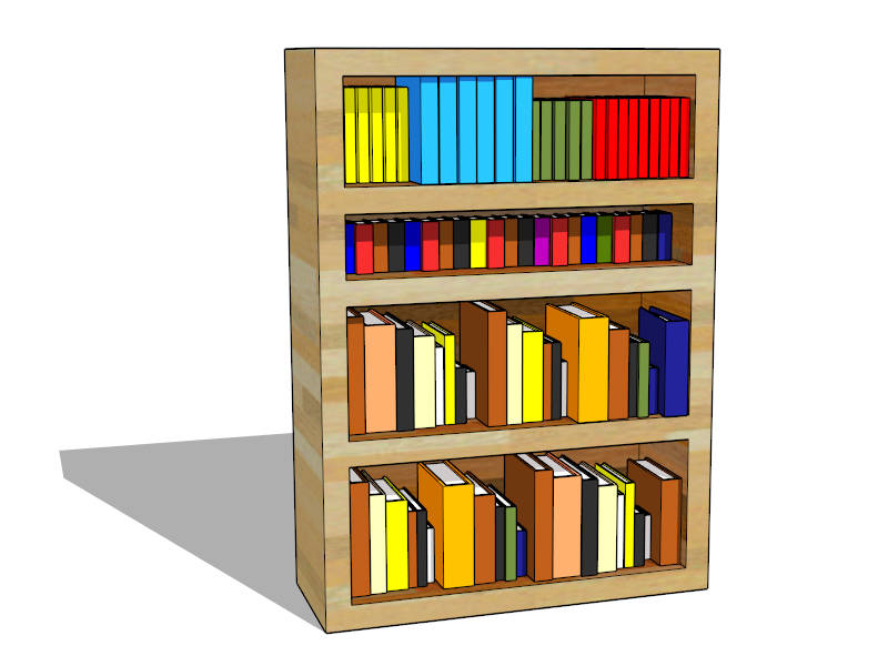 Small Open Bookcase sketchup model preview - SketchupBox