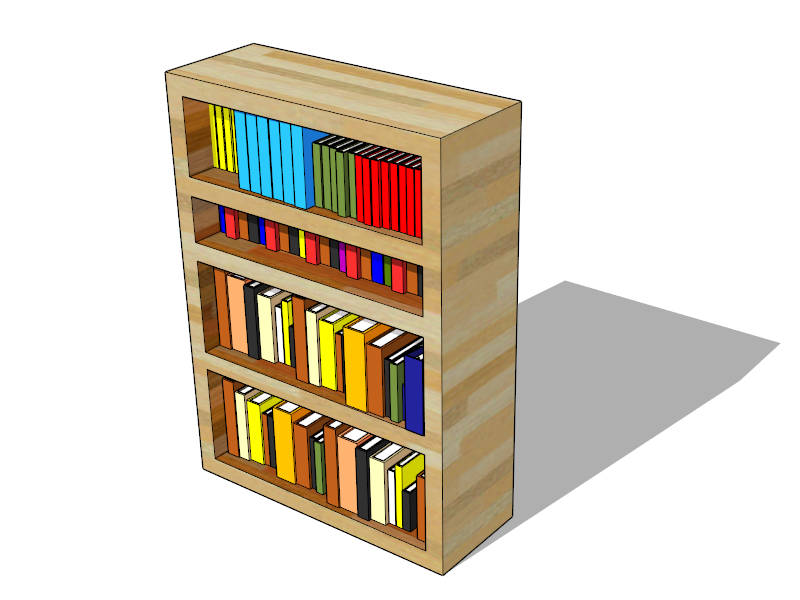 Small Open Bookcase sketchup model preview - SketchupBox